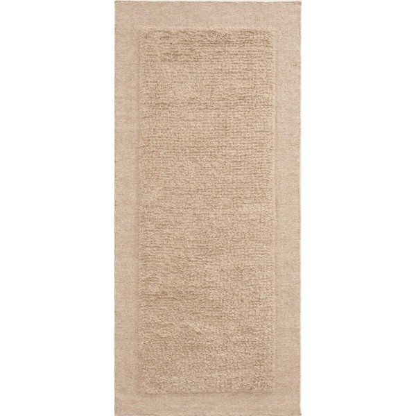 Beež käsitsi kootud villane jooksja 80x200 cm Marely - Kave Home