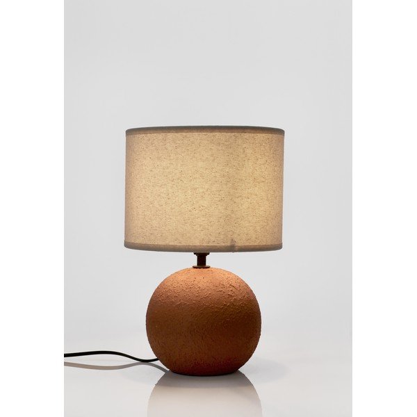Terrakota värvi keraamiline laualamp tekstiilist varjuga (kõrgus 32 cm) Irvin - Yes Everyday-image-1