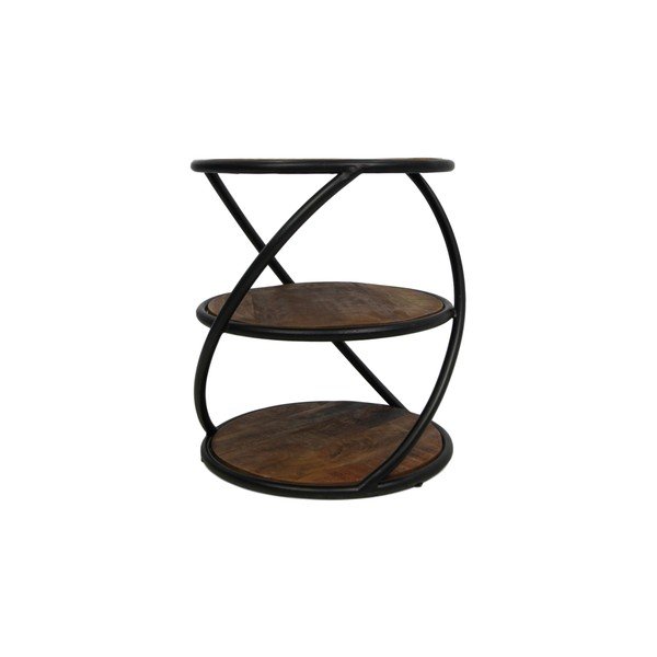 Příruční stolek z neopracovaného mangového dřeva HSM collection Tower, ø 43 cm-image-1