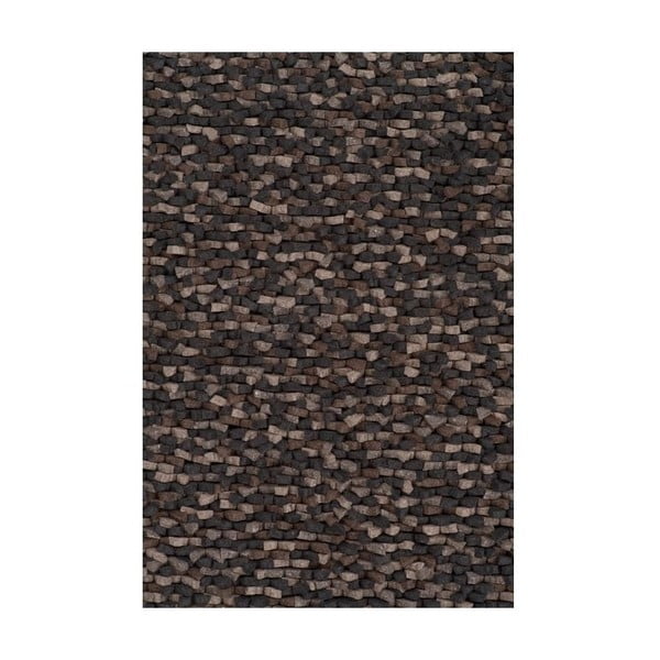 Vlněný koberec Crush, 70x70 cm, šedý