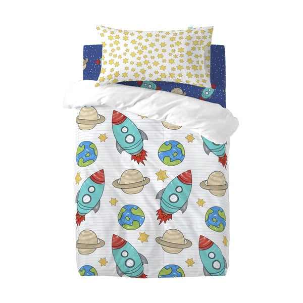 Laste puuvillane voodipesu üheinimesevoodile , 115 x 145 cm Space Rocket - Mr. Fox