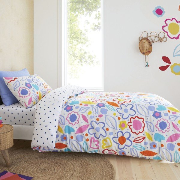 Puuvillane beebivoodipesu 200x135 cm Blomme Floral - Pineapple Elephant-image-1