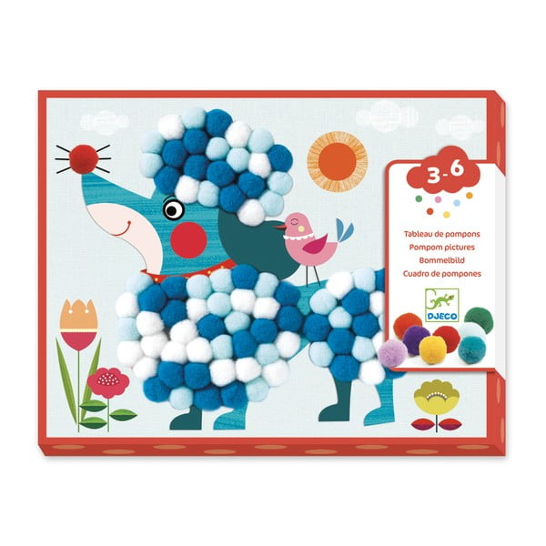Komplekt kollaažide tegemiseks koos pomponiga Koerad - Djeco-image-2