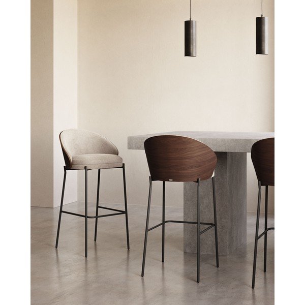 Pruun-beež baaritool (istme kõrgus 77 cm) Eamy - Kave Home-image-1