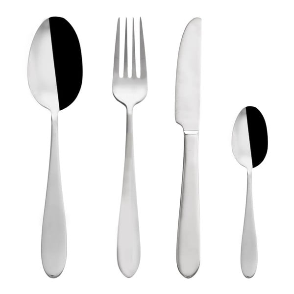 24-osaline hõbedane roostevabast terasest söögiriistade komplekt Mirror - Orion