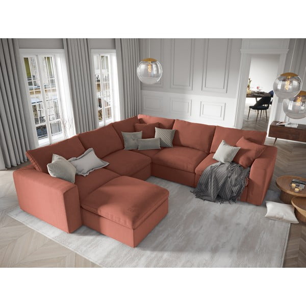 Růžová oboustranná rohová část modulární manšestrové pohovky Windsor & Co Sofas Galaxy-image-1
