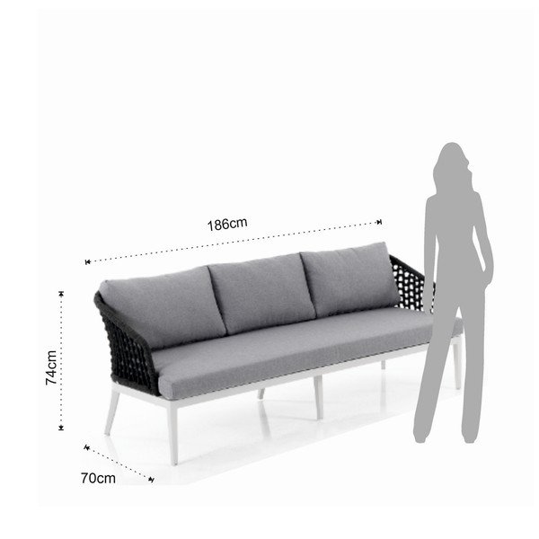 Hall alumiiniumist aiamööbli komplekt 5-le inimesele Afteli - Tomasucci-image-1