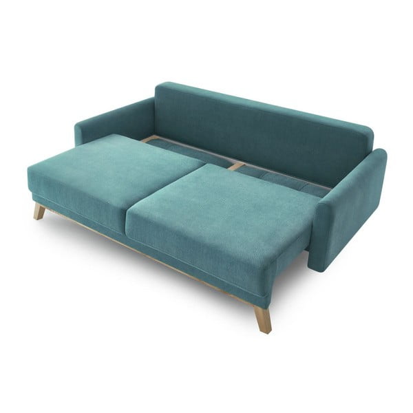 Tyrkysová rozkládací pohovka Bobochic Paris Balio-image-3