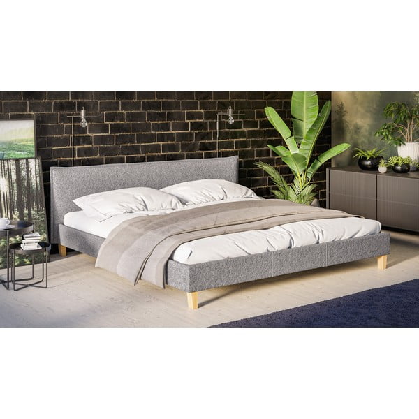 Hall polsterdatud kaheinimese voodi koos võrega 200x200 cm Tina - Ropez-image-2