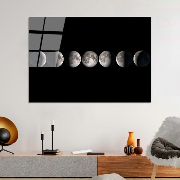 Klaasist maal 100x70 cm Moon Phases - Wallity-image-3