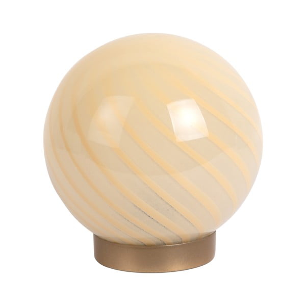 Helekollane lauavalgusti klaasist varjuga (kõrgus 17 cm) Summer Globe - Leitmotiv