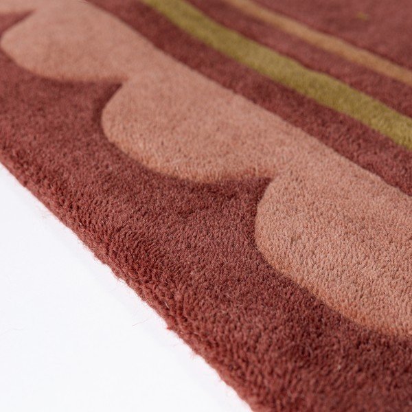 Burgundiapunane käsitsi kootud villane ümmargune vaip ø 120 cm Lois - Flair Rugs-image-4