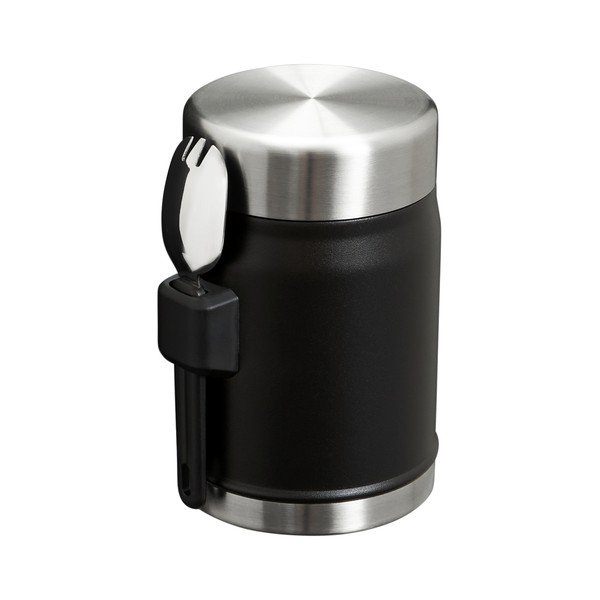 Matt must roostevabast terasest toidutermos 400 ml Legendary Food Jar + Spork Black 2.0 - Stanley-image-2