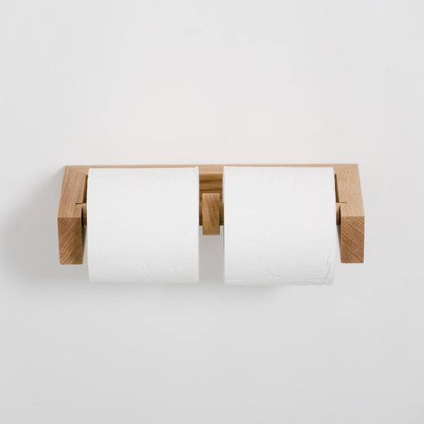 Tammepuust seinale paigaldatav WC-paberihoidja Slimline - Wireworks-image-1