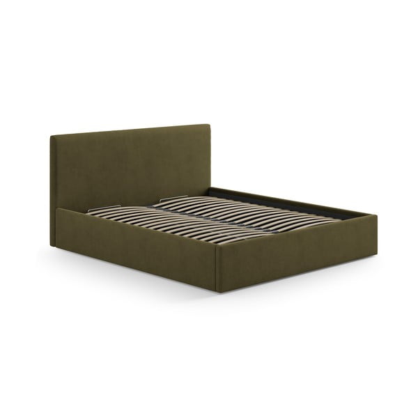 Roheline polsterdatud voodi peats 210,5x100 cm Remo – Micadoni-image-3