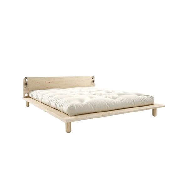 Dvoulůžková postel s lampičkami a matrací Double Latex Karup Design Peek, 160 x 200 cm