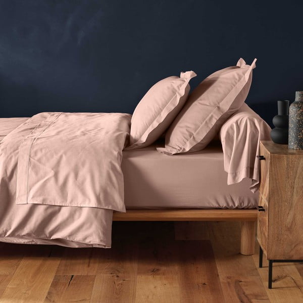 Roosa puuvillane kummiga lina 180x200 cm Lina - douceur d'intérieur-image-2