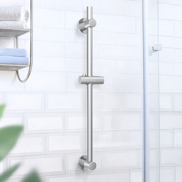 Läikiv hõbedane puurimisvaba dušilift, roostevabast terasest 70 cm - Wenko-image-1