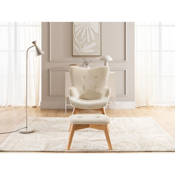 Beež velvetist tugitool koos jalatoega Niko - Ropez-image-1