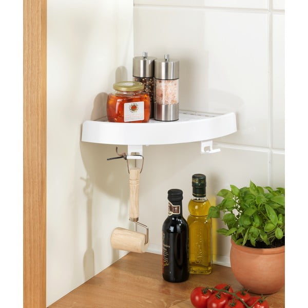 Valge nurgas isekandev plastikust vannitoa riiul Quick-Fit - Allstar-image-1