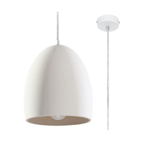 Valge rippvalgusti keraamilise varjuga ø 30 cm Fonsie - Nice Lamps