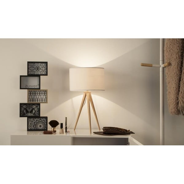 Valge laualamp puidust, ø 28 cm Tripod - Zuiver-image-2