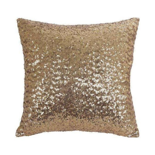Povlak na polštář s flitry ve zlaté barvě Minimalist Cushion Covers, 45 x 45 cm