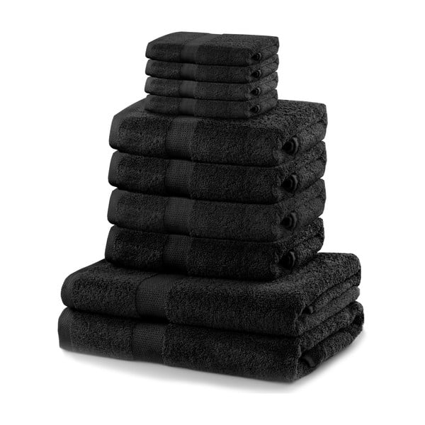 8 musta rätiku ja 2 musta vannirätiku komplekt. Marina - DecoKing