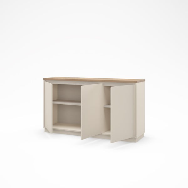 Beež tammespoonist kummut 152x84x40 cm Loreta - Marckeric-image-4