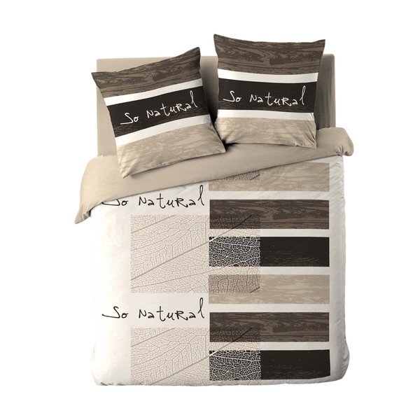 Pruun 3-osaline puuvillane voodipesu kaheinimesevoodile/eriti suurele voodile 240x220 cm So Natural - douceur d'intérieur