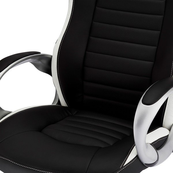 Černo-bílá kancelářská židle Furnhouse Speedy-image-4