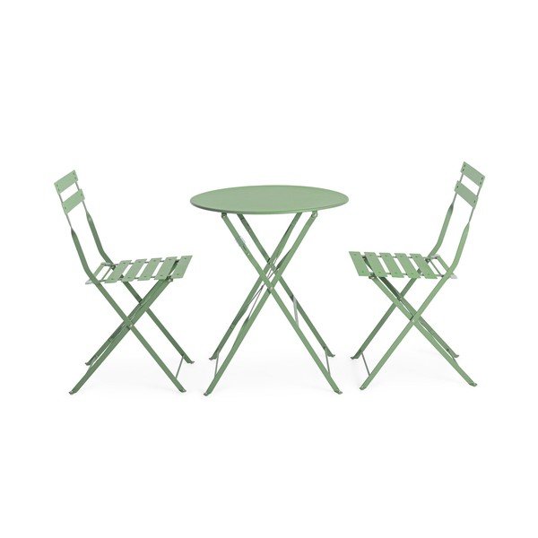 Salveirohelise terasest aia söögimööbli komplekt kahele Austin - Bizzotto