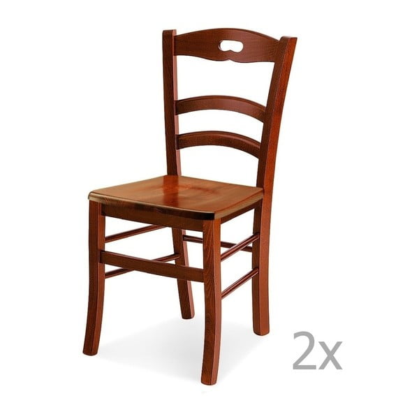 Sada 2 dřevěných jídelních židlí Castagnetti Noce