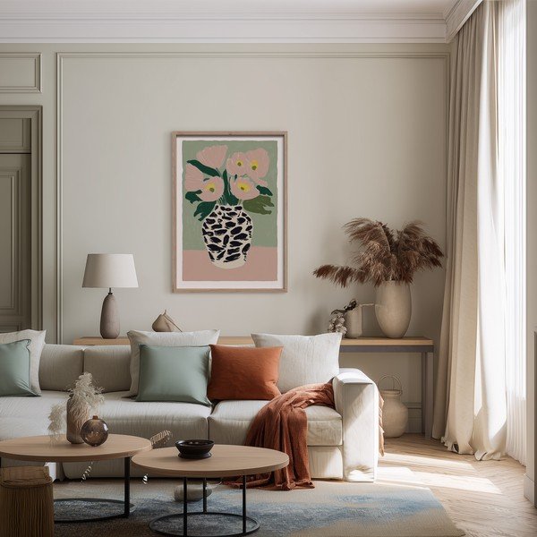 Trükitud pilt raamiga 50x70 cm Spotted Vase - Styler-image-1