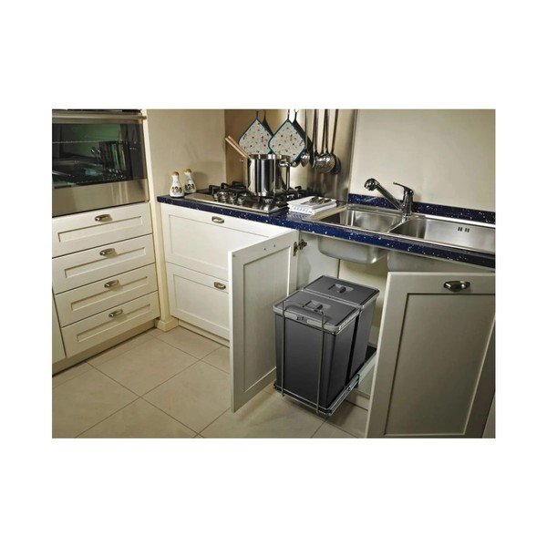 Plastikust prügikast sorteeritud jäätmete jaoks / sisseehitatud 42+42 l Ecofil - Elletipi-image-1