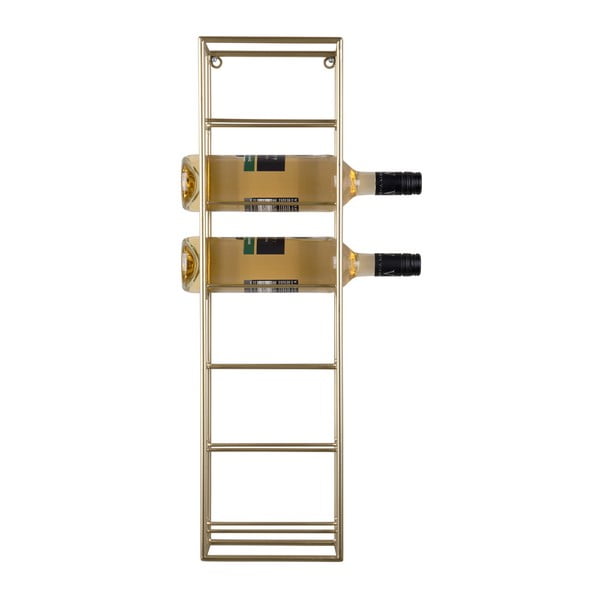 Seinale paigaldatav metallist veinihoidja kuldse värviga pudelite arv 6 Single - PT LIVING-image-2