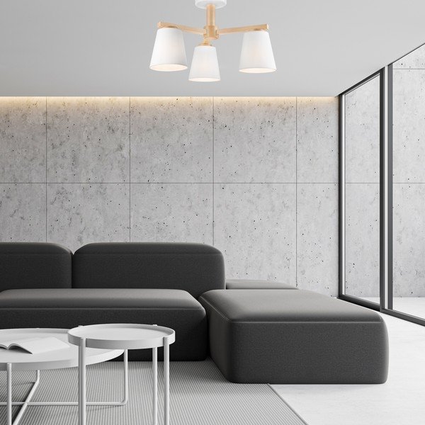 Valge laevalgusti tekstiilist varjuga ø 15 cm Ellie - LAMKUR-image-2