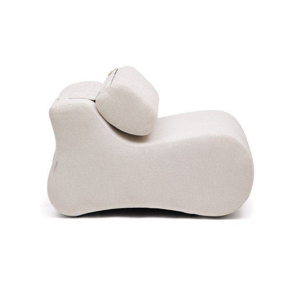 Valge-heleroosa šenillist tugitool Club - Kave Home-image-1