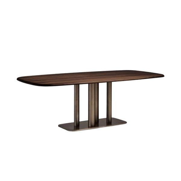Söögilaud pähklipuust dekooriga 100x180 cm Melvar - Kave Home
