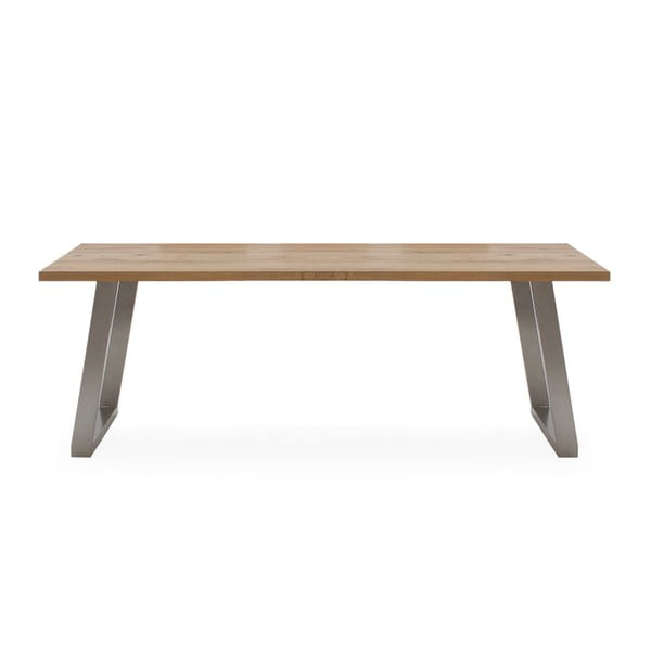 Jídelní stůl z kovu a dubového dřeva VIDA Living trier, délka 2,1 m