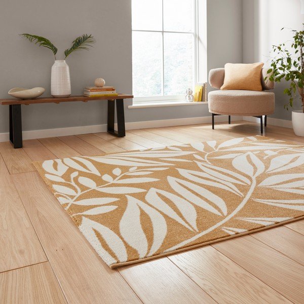 Ookerkollane vaip 120x170 cm Sorral Leaves - Catherine Lansfield-image-1