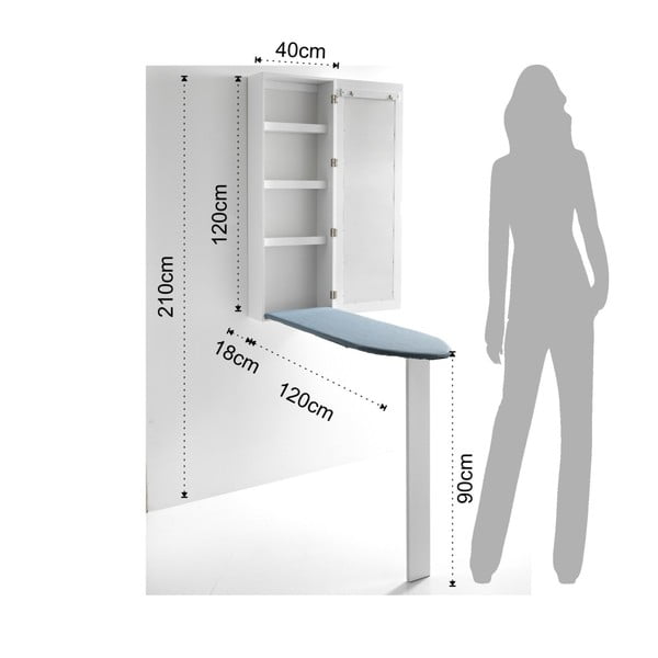 Seina triikimislaud koos peegliga Pratiko - Tomasucci-image-3