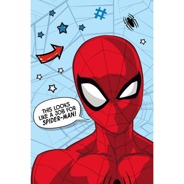 Punane-sinine mikroflanellist lastetekk 100x150 cm Spiderman - Jerry Fabrics