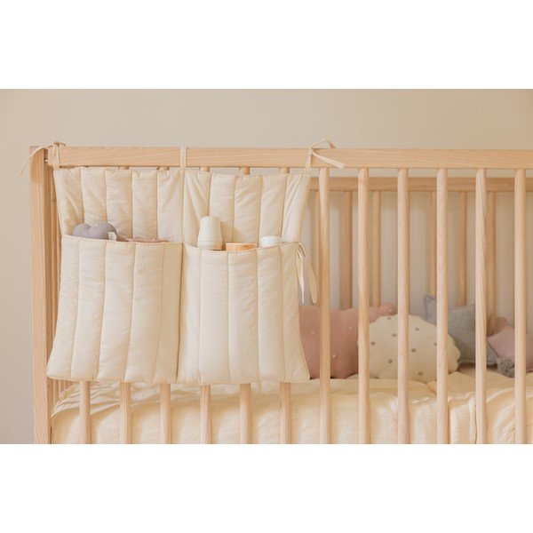 Kreem orgaanilisest puuvillast hällitasku riidepuu 40 cm Benjamin Natural – Lorena Canals-image-1