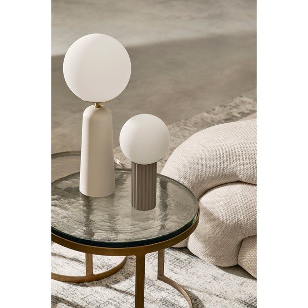 Valge metallist laualamp klaasist varjuga (kõrgus 51 cm) Delphine - Bizzotto-image-1