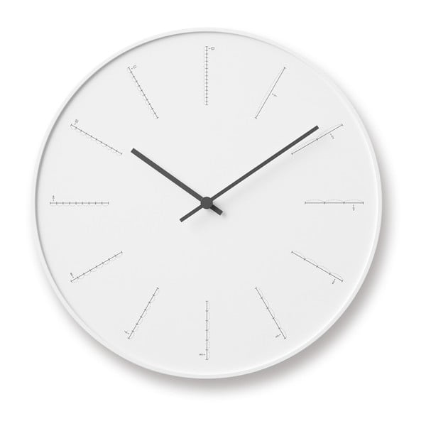 Bílé nástěnné hodiny Lemnos Clock Divide, ⌀ 29 cm