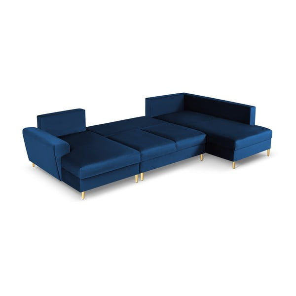 Sinine sametist panipaigaga nurgadiivanvoodi (parem nurk/"U"-kujuline) Kyoto - Cosmopolitan Design-image-2