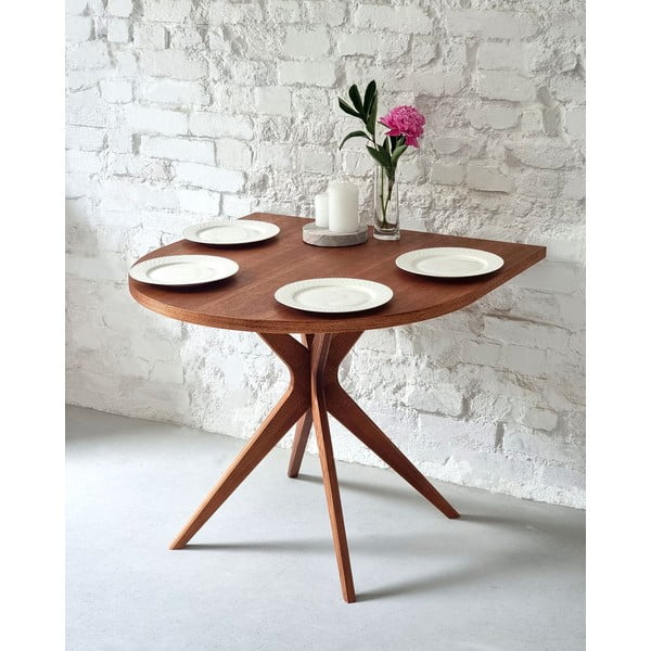 Söögilaud, tamme imitatsiooniga, 90 × 90 cm Jubi – Ragaba-image-1