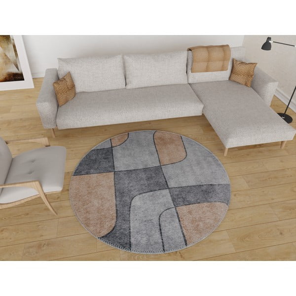 Hall pestav ümmargune vaip ø 120 cm Yuvarlak - Vitaus-image-1