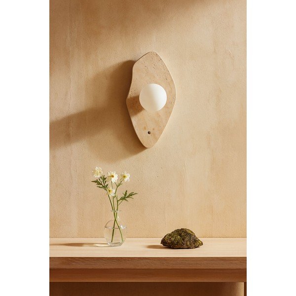 Beež kivist seinalamp ø 10 cm Hilde - Opviq lights-image-2